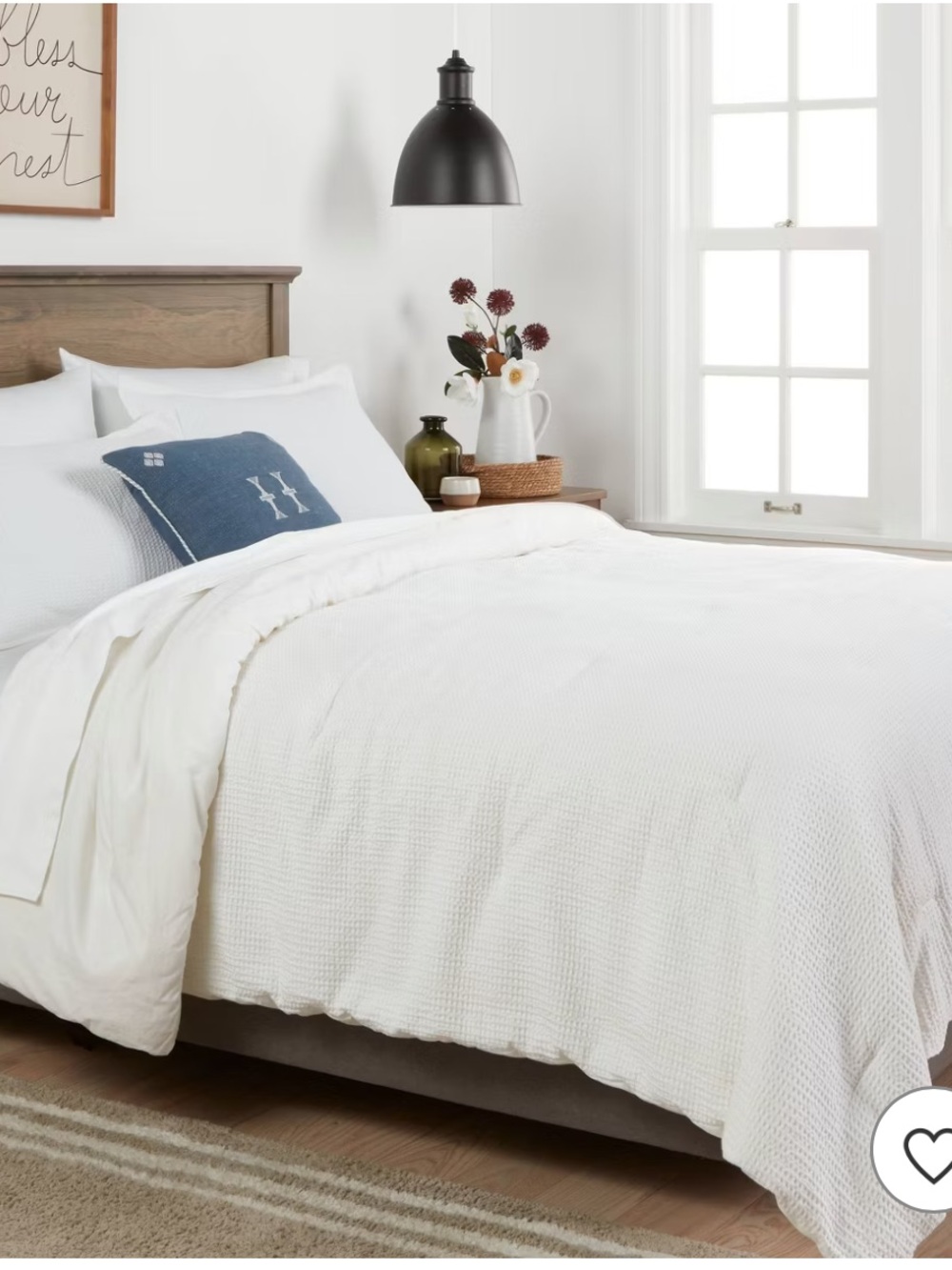 White Waffle-Textured Comforter Set - Classic White